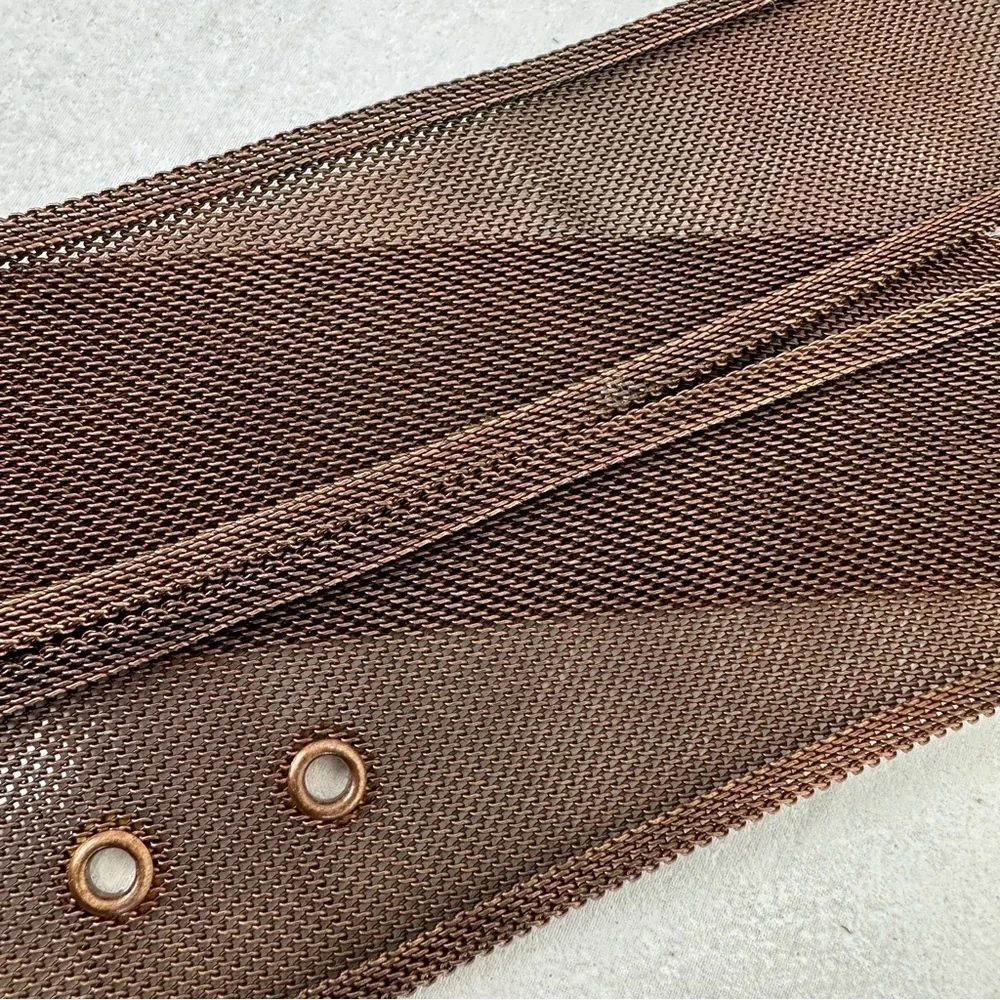 Belt Cooper Tone Metal Mesh Steampunk Grommet Belt  36 unisex grunge costume